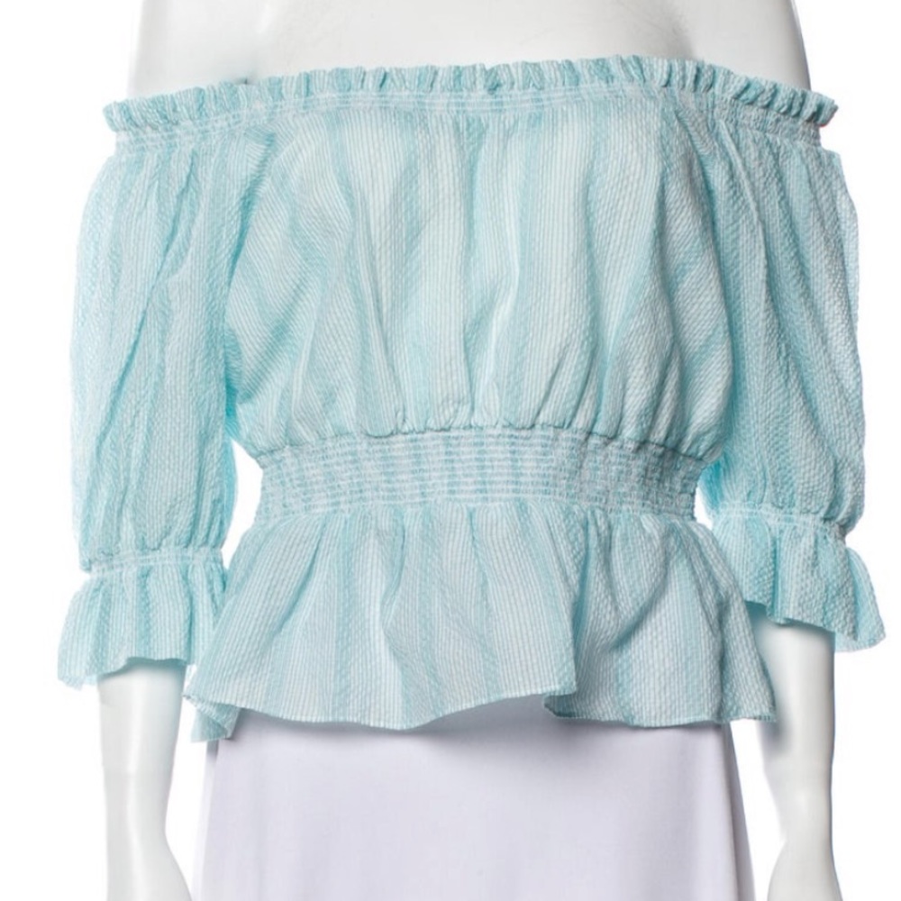 Intermix off the Shoulder Striped Top